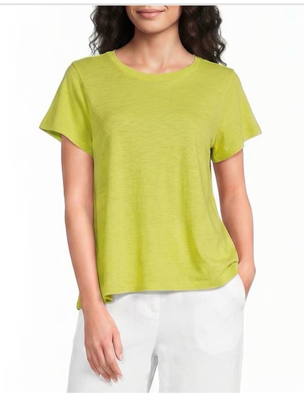 Eileen Fisher Organic Cotton Slubby Jersey Crew Neck Short Sleeeve Tee